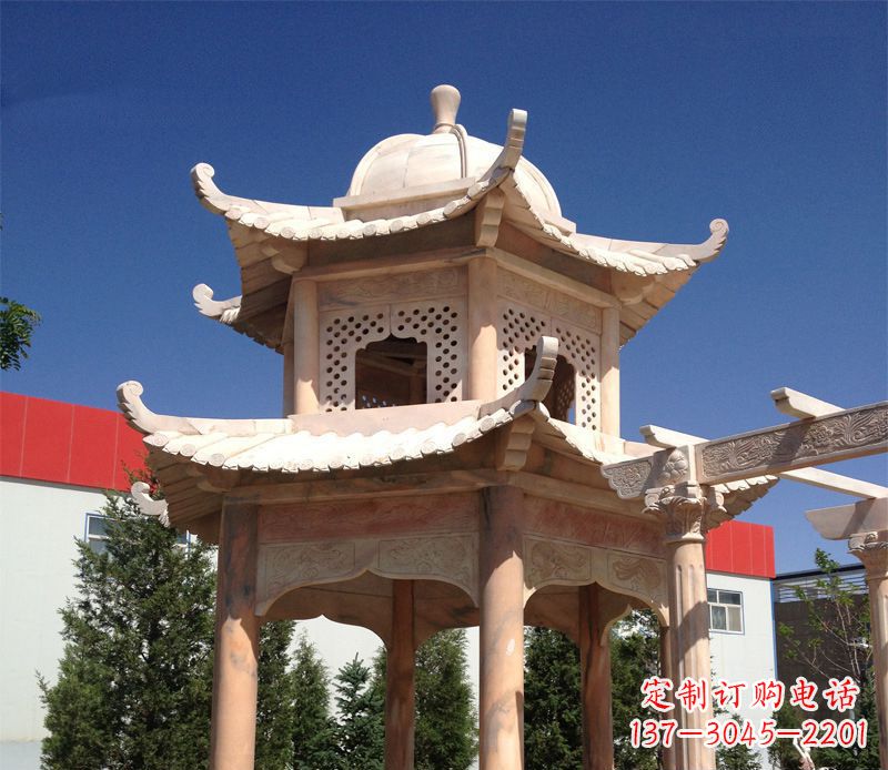 吉林晚霞红景观凉亭雕塑