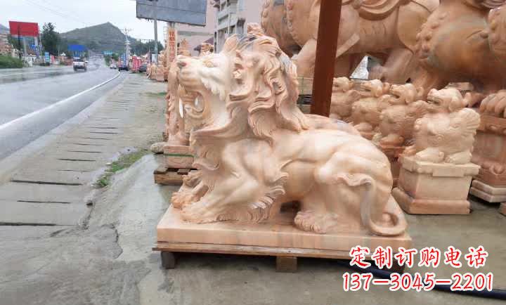 吉林晚霞红狮子雕塑