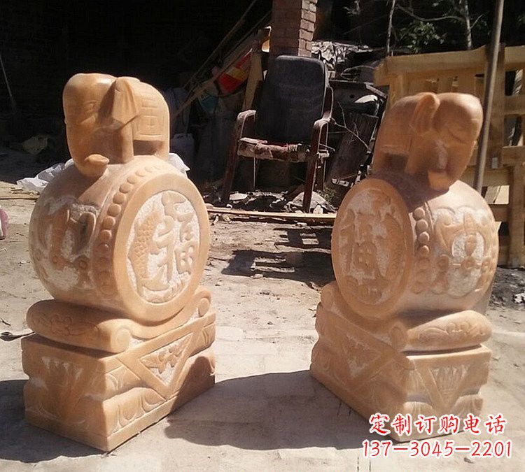 吉林晚霞红小象门墩
