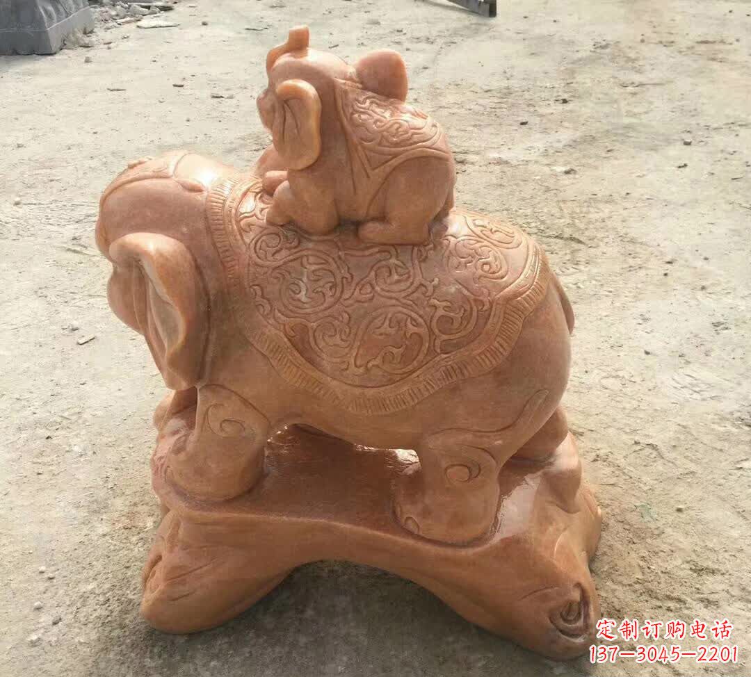 吉林晚霞红小象招财动物