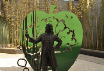 吉林拿着苹果的牛顿西方名人铜雕