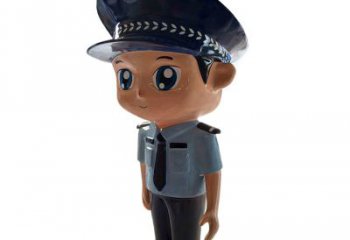 吉林全新警察玻璃钢卡通雕塑