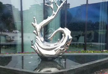 吉林炫耀雕塑——不锈钢火苗抽象雕塑