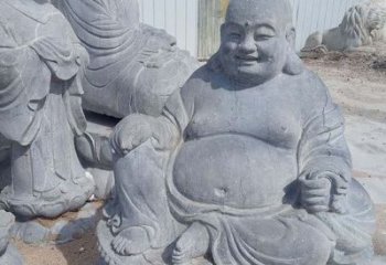 吉林青石仿古坐式弥勒佛雕塑