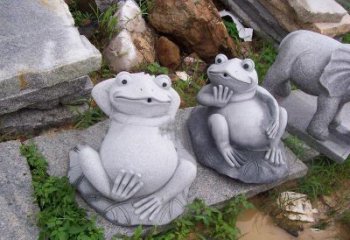 吉林别具一格的青石青蛙喷水雕塑