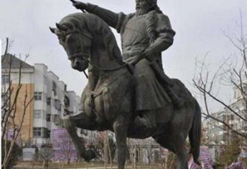 吉林精致雕刻成吉思汗青铜骑马
