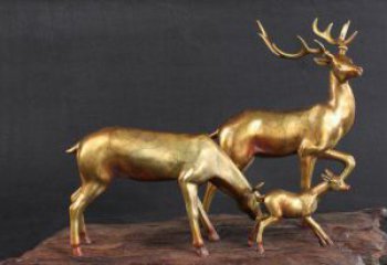 吉林三只小鹿公园动物铜雕，把自然气息带回家