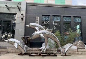 吉林高端定制不锈钢海豚雕塑