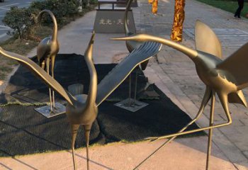 吉林上海不锈钢动物鹤雕塑，精美绝伦