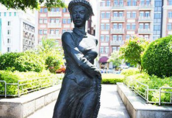 吉林民族风情女性青铜雕塑