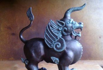 吉林传承中国神兽文化的独角兽铜雕塑