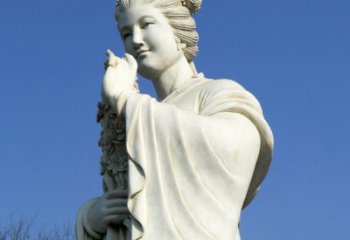 吉林十二花神之三月桃花息夫人汉白玉精美美女雕像