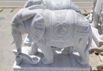 吉林中领雕塑汉白玉大象雕塑，以精美的汉白玉材…