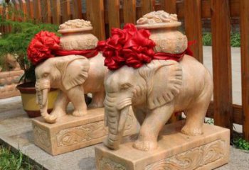 吉林把大象的能量带入家庭——石雕聚宝盆大象雕塑