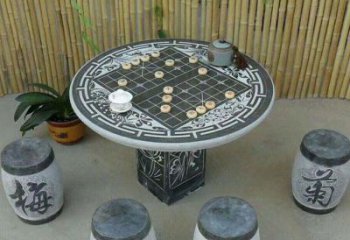 吉林庭院象棋桌凳景观石雕