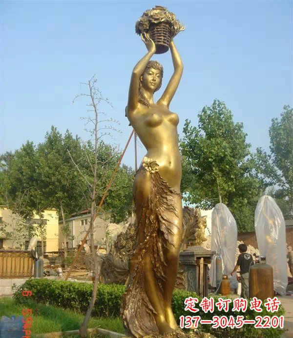吉林西方美女公园人物铜雕 (2)
