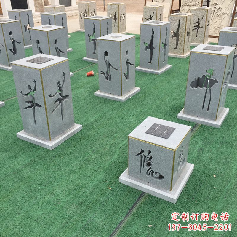 吉林现代镂花石灯
