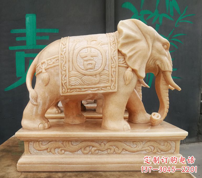 吉林现代石雕大象雕像