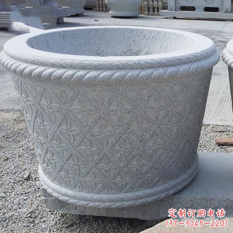 吉林现代石雕花盆雕塑
