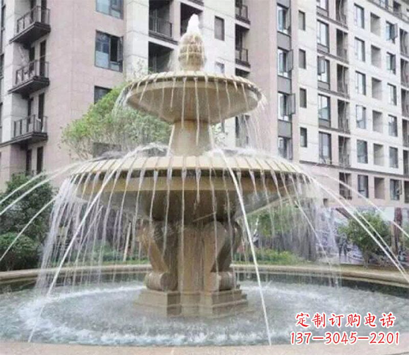 吉林小区大型喷泉景观石雕