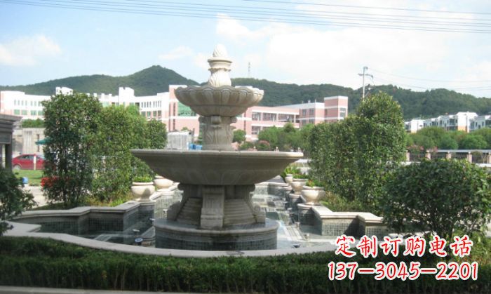 吉林小区景观大理石喷泉石雕 (2)