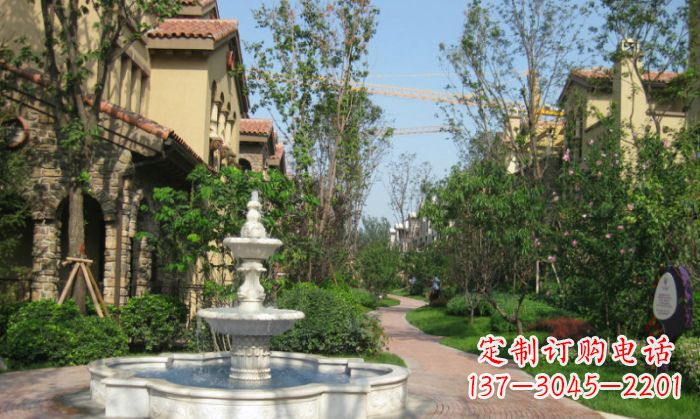 吉林小区景观大理石喷泉石雕 (5)