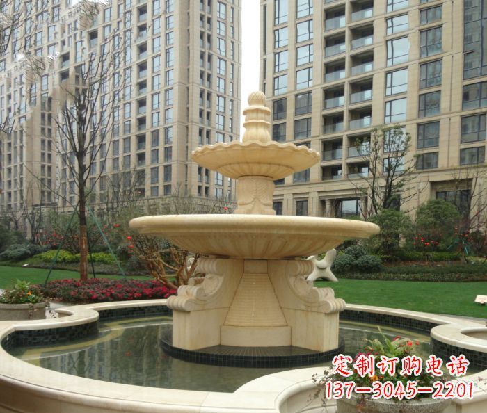 吉林小区景观大理石喷泉石雕 (8)