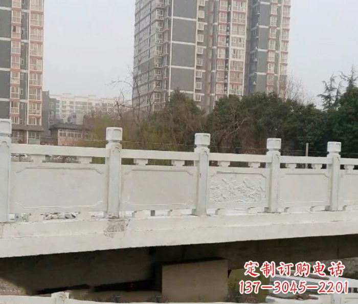 吉林小区景观汉白玉石雕栏板 (2)