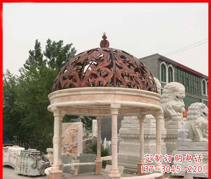 吉林小区欧式圆顶凉亭石雕_1