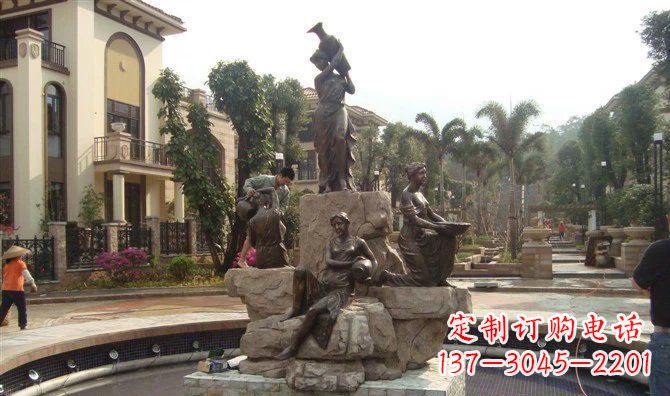 吉林小区西方美女喷泉人物铜雕