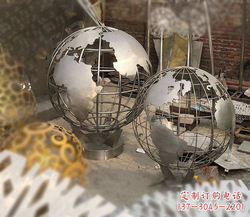 吉林校园不锈钢地球仪雕塑112