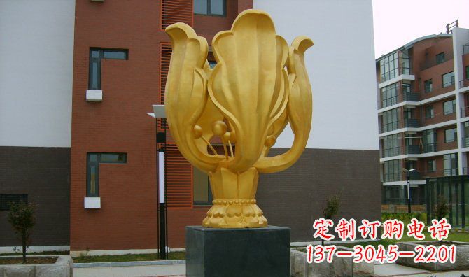 吉林校园不锈钢紫荆花雕塑