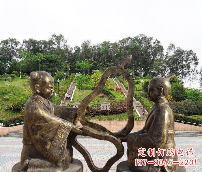 吉林校园抽象孔融让梨铜雕