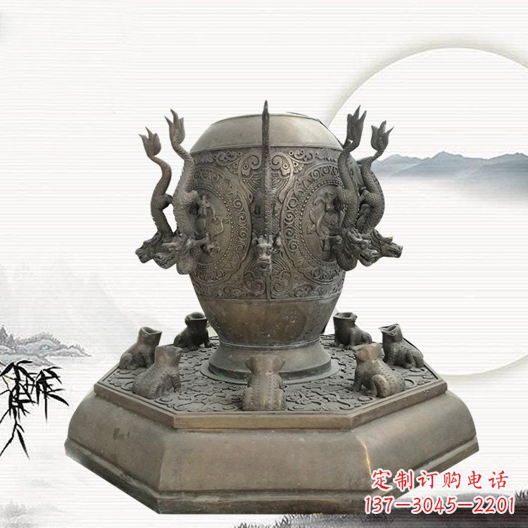 吉林校园地动仪铜雕