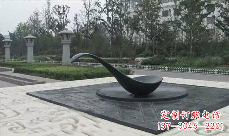 吉林校园古代指南针司南铜雕
