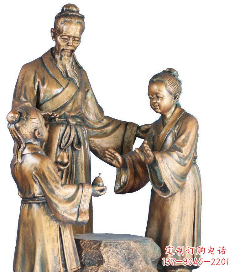 吉林校园孔融让梨景观铜雕