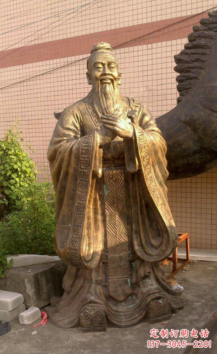 吉林校园孔子像人物铜雕