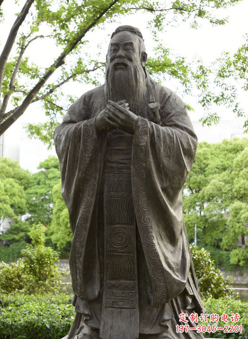 吉林校园孔子行教像铜雕 (2)