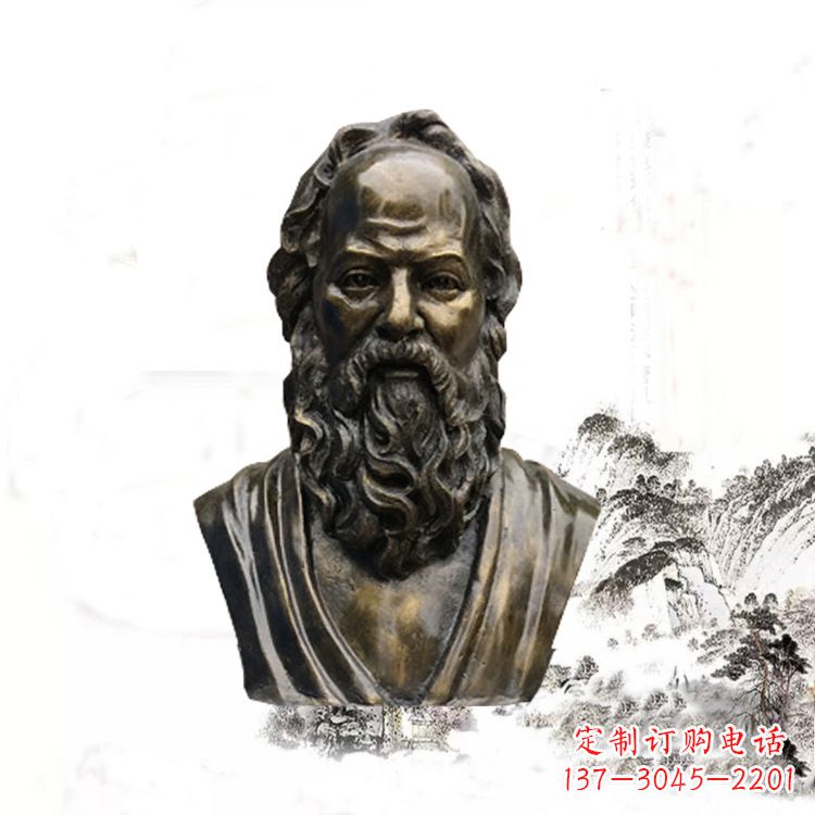吉林校园名人苏格拉底头像雕塑
