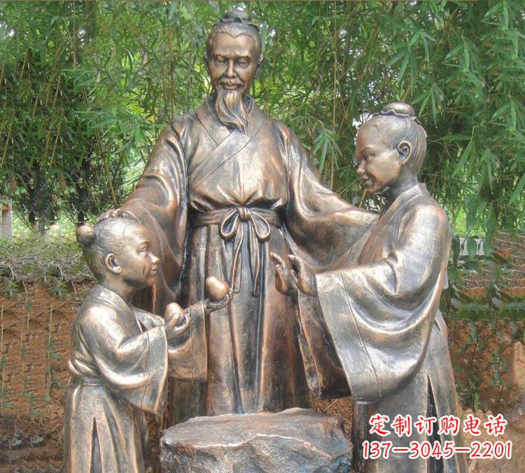 吉林寓言故事铜雕_孔融让梨
