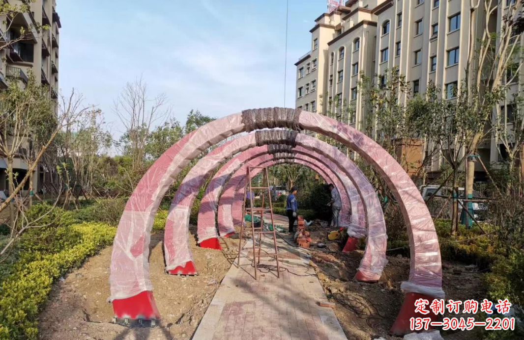 吉林园林不锈钢拱门景观雕塑