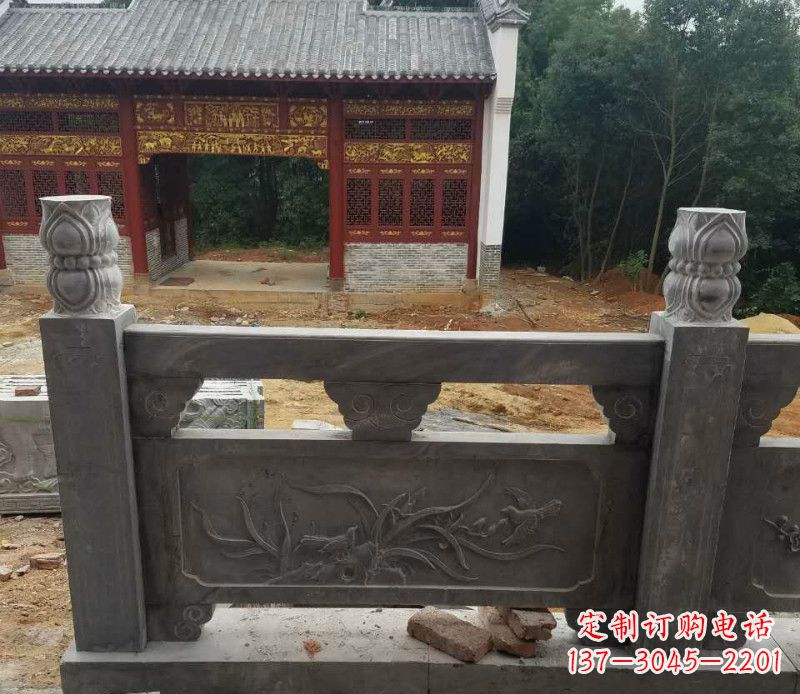 吉林园林仿古兰花石浮雕栏板景观石雕