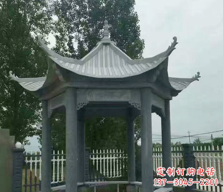 吉林园林仿古石凉亭景观石雕 (2)