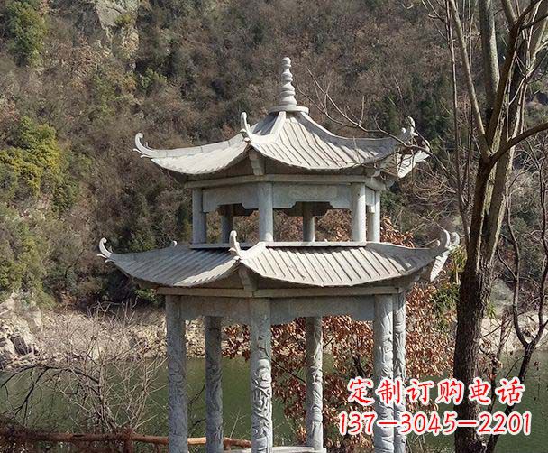 吉林园林仿古双层石雕凉亭