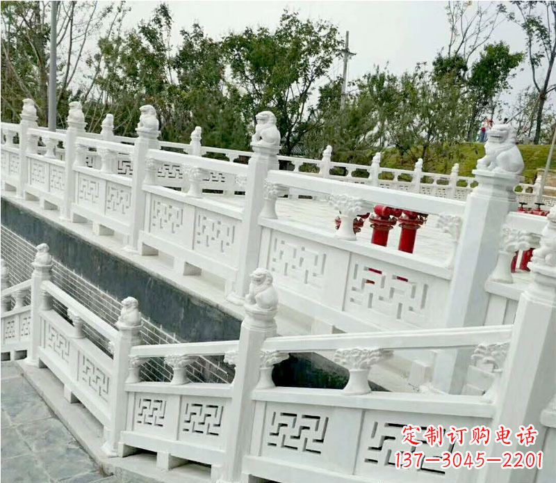 吉林园林汉白玉栏板景观石雕 (2)