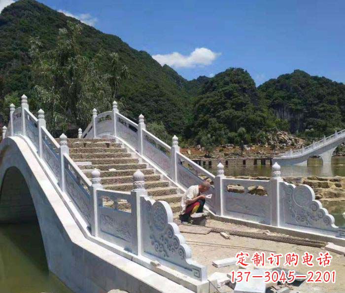 吉林园林景观大理石桥栏板石雕_1