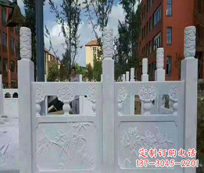 吉林园林景观大理石桥栏板石雕_2