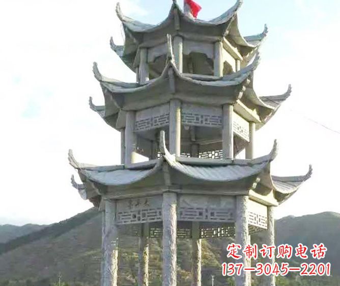 吉林园林景观多层凉亭石雕 (3)