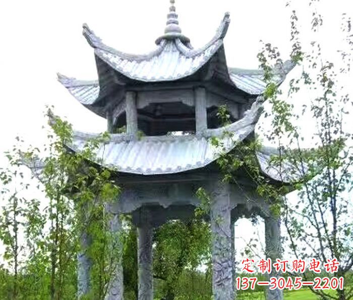 吉林园林景观仿古六角石凉亭