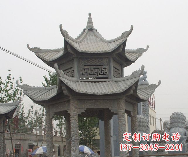 吉林园林景观仿古石雕凉亭 (2)